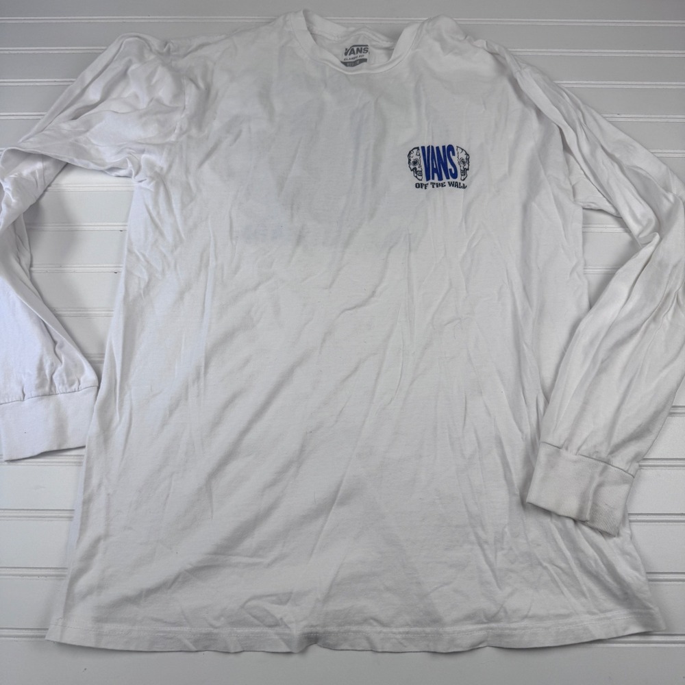Vans Of the Wall Men's Medium Classic Fit Long Sleeve White T-shirt